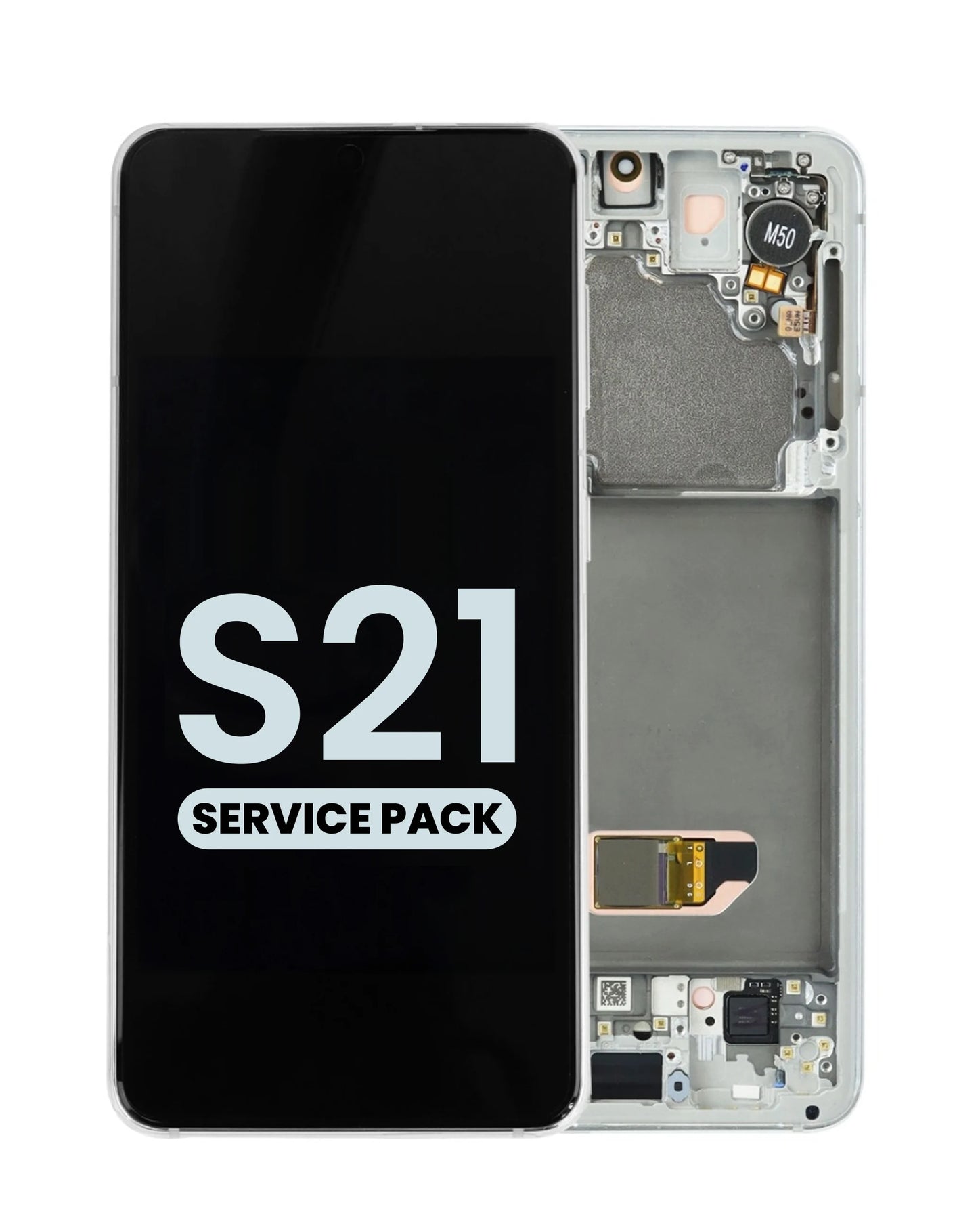 OLED Assembly with Frame for Galaxy S21 G991 (PHANTOM WHITE) (Service Pack)