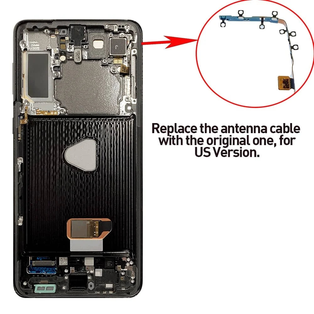 OLED Assembly with Frame for Galaxy S21 Plus G996 (PHANTOM BLACK) (Service Pack)