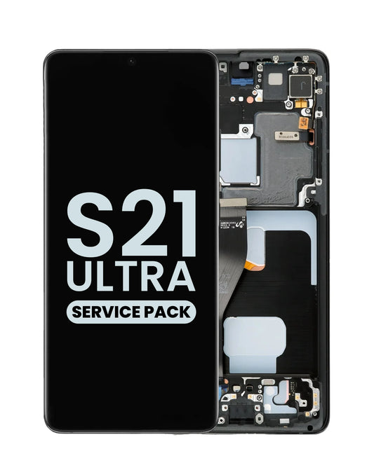 OLED Assembly with Frame for Galaxy S21 Ultra (G998) (PHANTOM BLACK) (Service Pack)