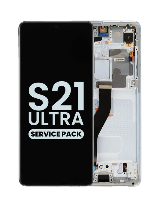 OLED Assembly with Frame for Galaxy S21 Ultra G998 (PHANTOM SILVER) (Service Pack)