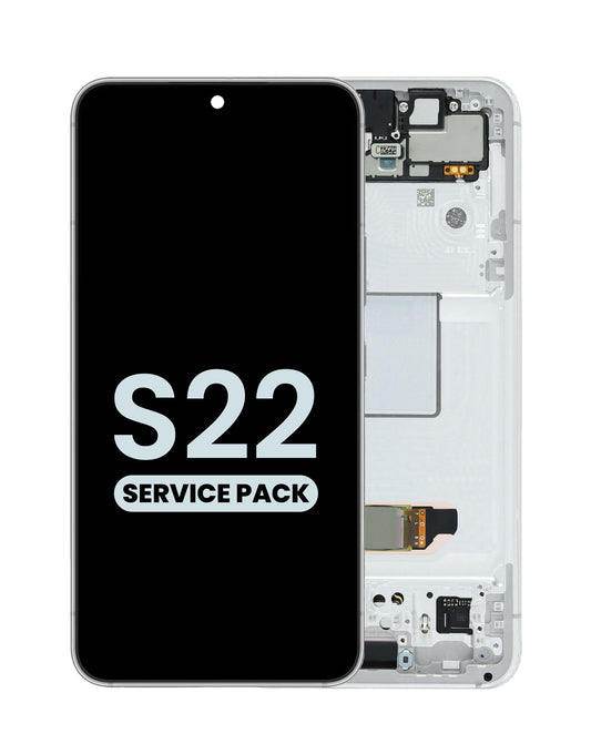 OLED Assembly with Frame for Galaxy S22 S901 (WHITE) (Service Pack)
