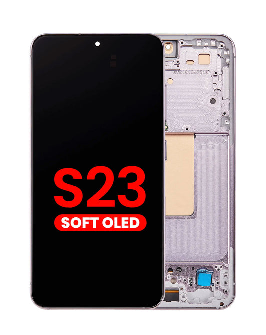 OLED Assembly with Frame for Galaxy S23 (S911) (PINK) (Aftermarket OLED)