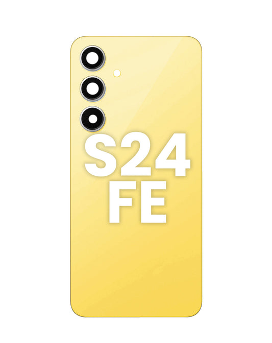 Back Glass with Adhesive for Galaxy S24 FE (YELLOW)