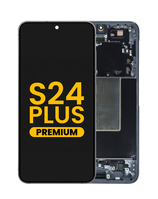 OLED Assembly with Frame for Galaxy S24 Plus (S926) (ONYX BLACK) (Premium)