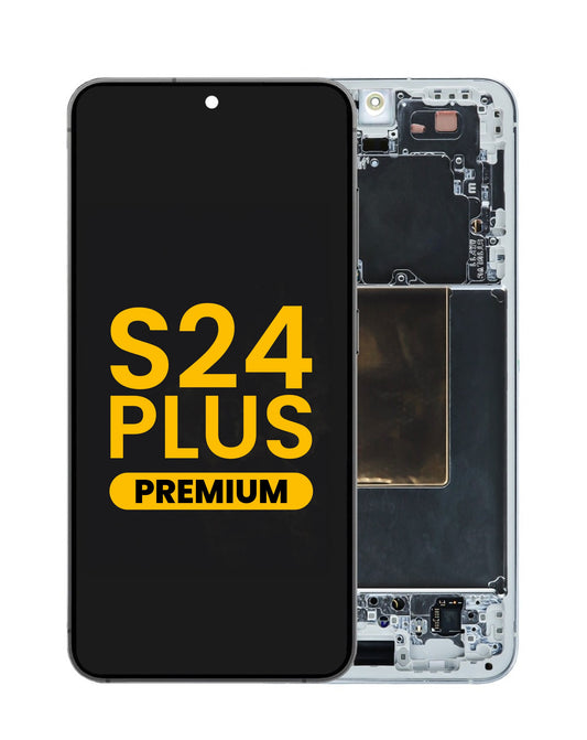 OLED Assembly with Frame for Galaxy S24 Plus (S926) (MARBLE GRAY) (Premium)