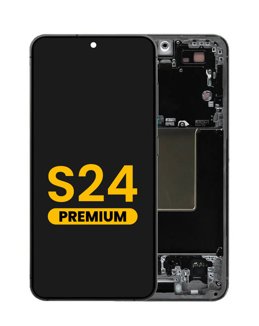 OLED Assembly with Frame for Galaxy S24 (S921) (ONYX BLACK) (Premium)