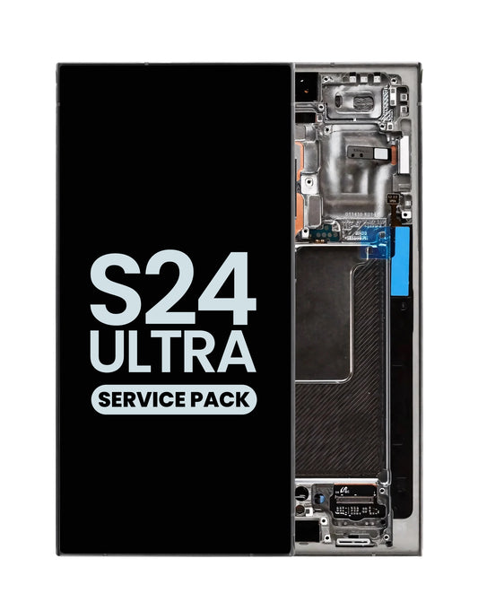 OLED Assembly with Frame for Galaxy S24 Ultra (S928) (TITANIUM BLACK) (Service Pack)