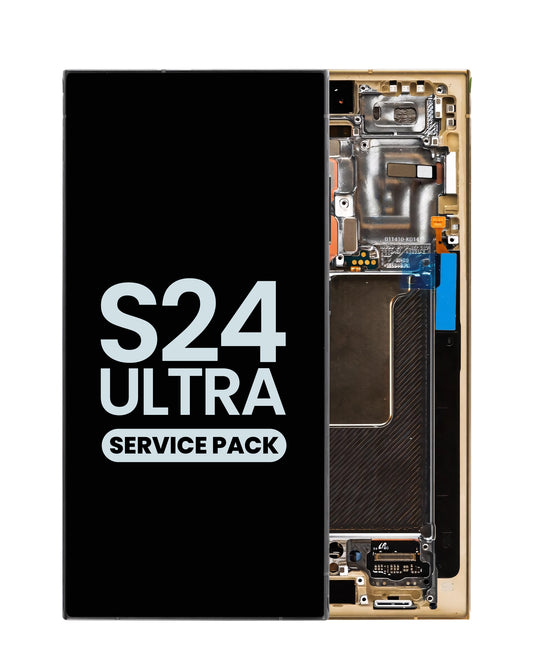 OLED Assembly with Frame for Galaxy S24 Ultra (S928) (TITANIUM YELLOW) (Service Pack)