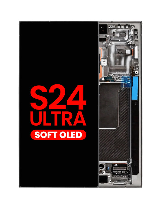 OLED Assembly with Frame for S24 Ultra (S928) (BLACK TITANIUM) (Aftermarket OLED)