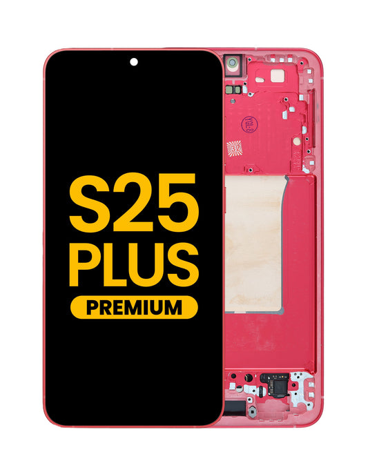 OLED Assembly with Frame for Galaxy S25 Plus (S936) (CORALRED) (Premium)