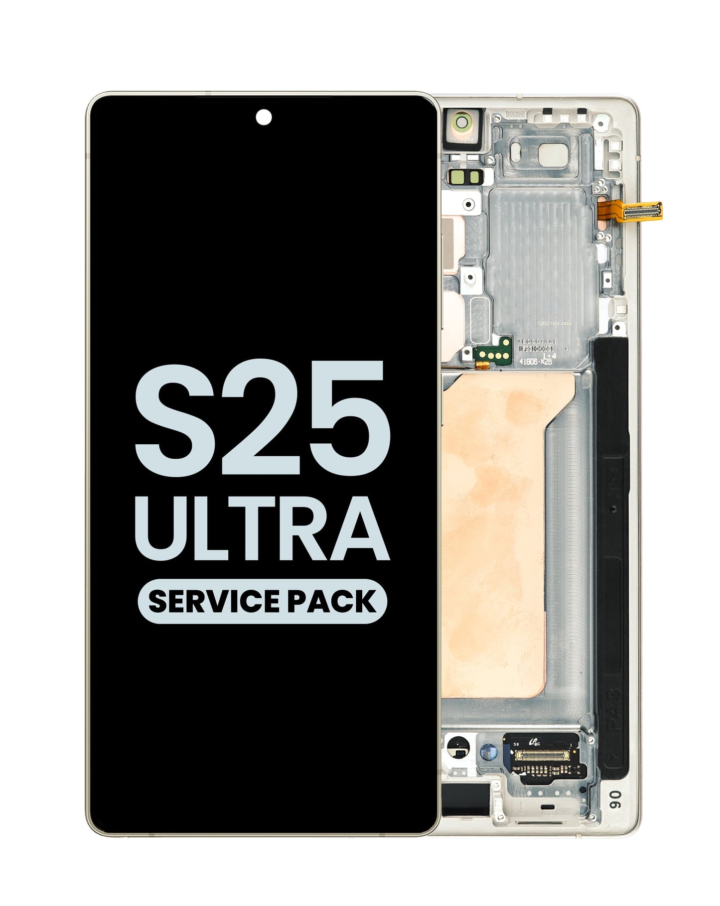 OLED Assembly with Frame for Galaxy S25 Ultra (S938) (TITANIUM PINKGOLD)(Service Pack)