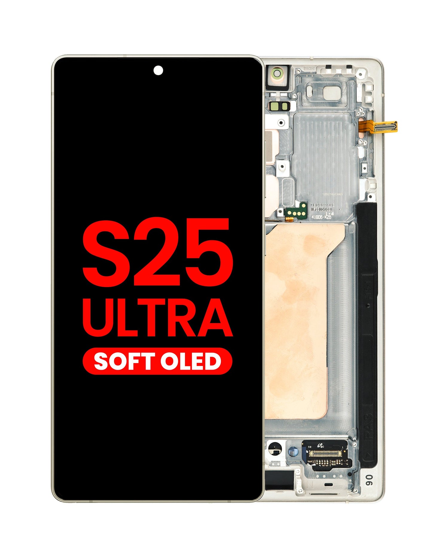 OLED Assembly with Frame for Galaxy S25 Ultra (S938) (TITANIUM PINKGOLD) (Aftermarket OLED)