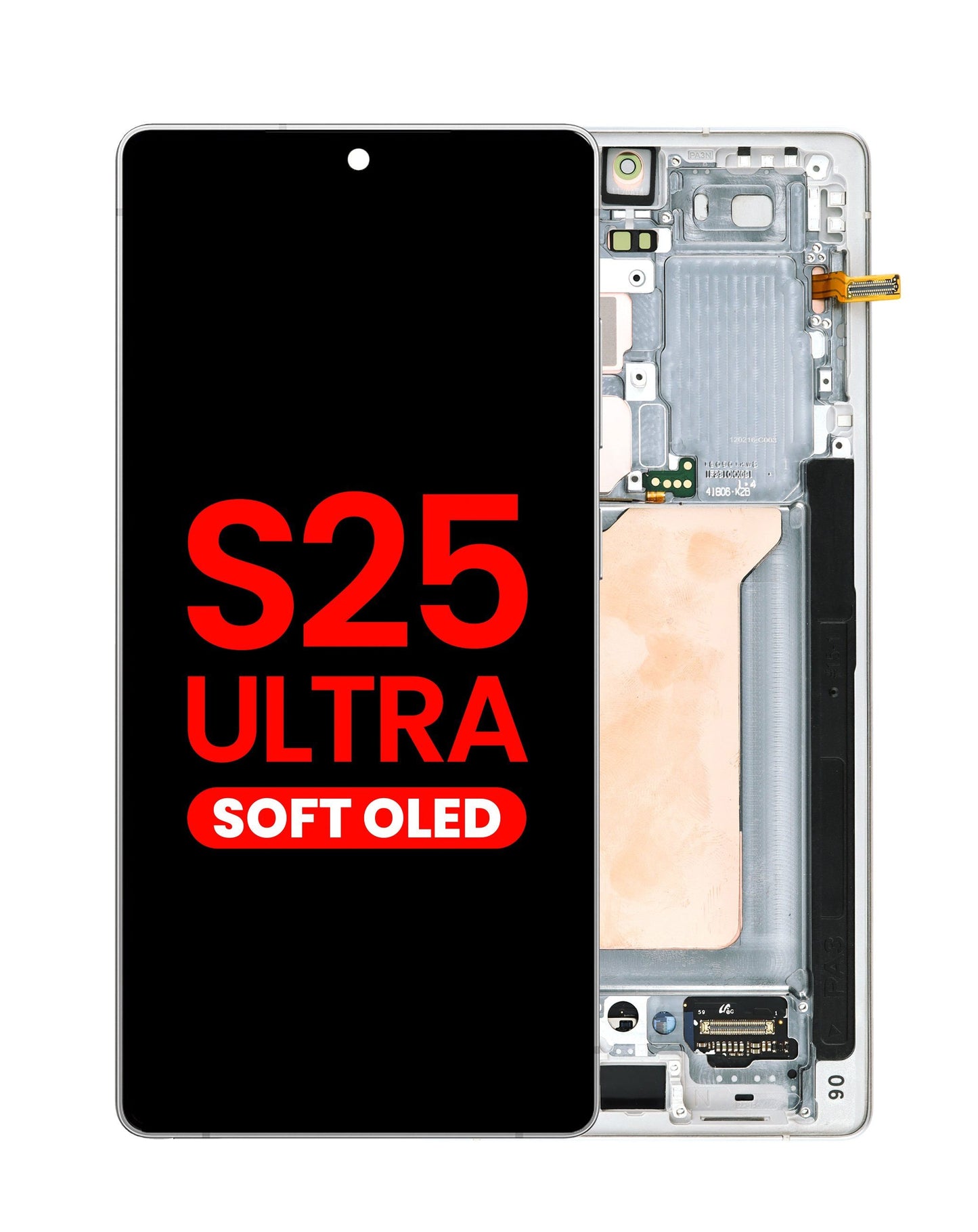 OLED Assembly with Frame for Galaxy S25 Ultra (S938) (TITANIUM WHITESILVER) (Aftermarket OLED)