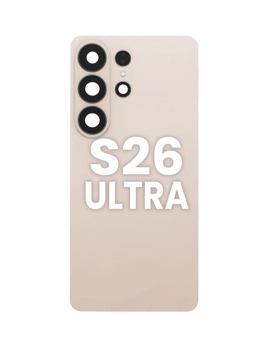 Back Glass with Adhesive and Back Camera Lens for Galaxy S26 Ultra (PINK GOLD)