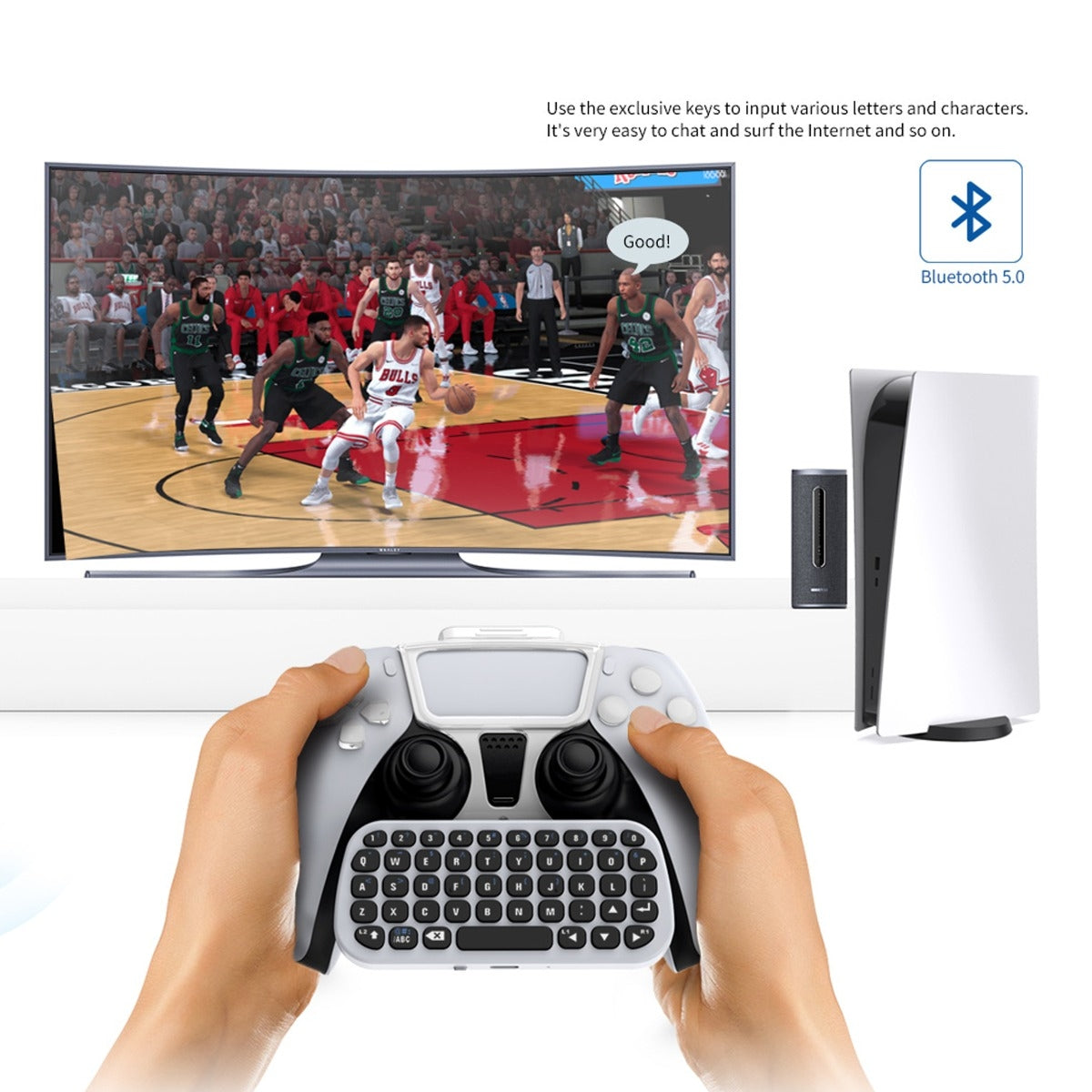 Dobe Bluetooth Keyboard for PlayStation 5 (Dual Sense) Wireless Controller (Only Ground Shipping)