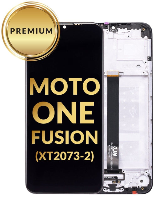 Moto One Fusion (XT2073) Screen Assembly (With The Frame) (Refurbished) (Black)
