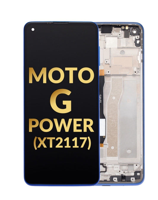 Motorola G Power 2021 (XT2117) Screen Assembly (With The Frame) (Refurbished) (Blue)