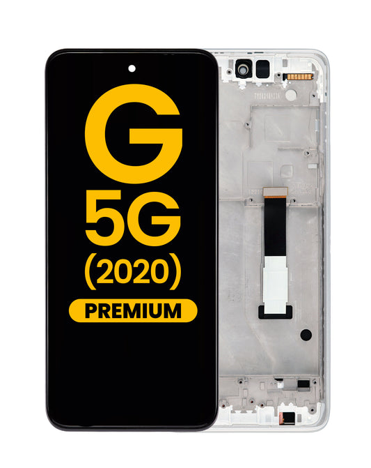 LCD Assembly with Frame for Motorola Moto G 5G (XT2113-3 / 2020) (FROSTED SILVER) (Premium)