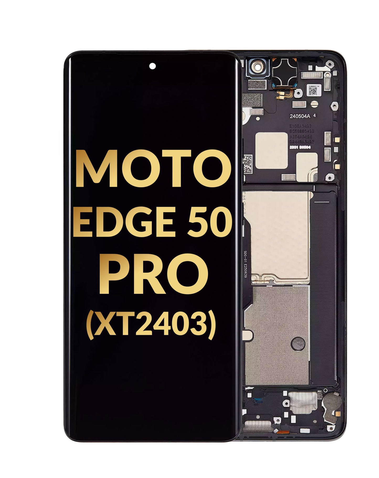OLED Assembly with Frame for Motorola Motorola Edge 50 Pro (XT2403 / 2024) (BLACK BEAUTY) (Premium)