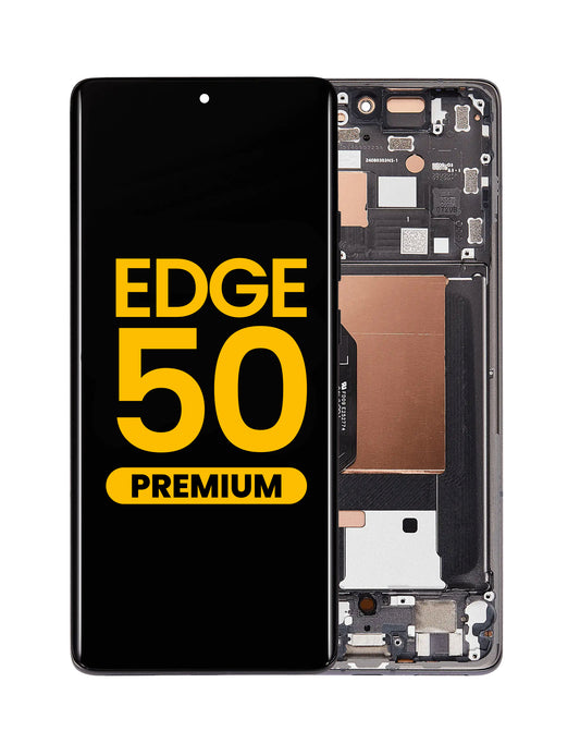 OLED Assembly with Frame for Motorola Moto Edge 50 (XT2407-3 / 2024) (KOALA GRAY) (Premium)
