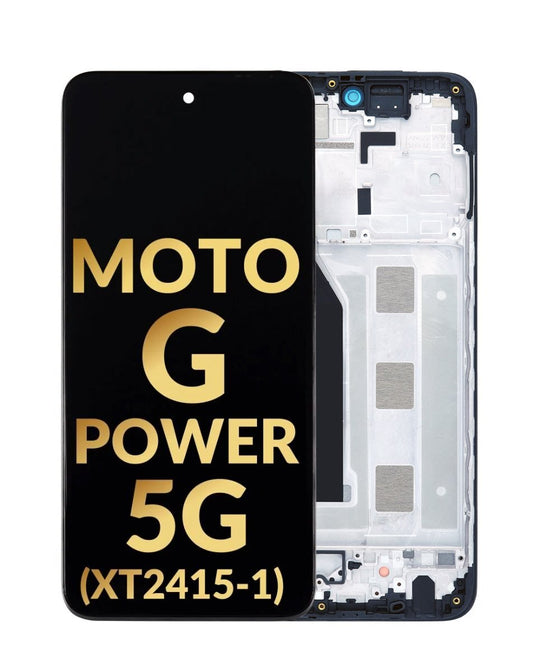 Moto G Power 5G 2024 (XT2415) Screen Assembly (With The Frame) (Refurbished) (Black)