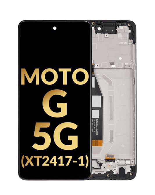 Moto G 5G 2024 (XT2417) Screen Assembly (With The Frame) (Refurbished) (Black)