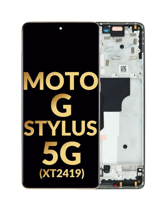 OLED Assembly with Frame for Motorola Motorola G Stylus 5G (XT2419 / 2024) (CARAMEL LATTE) (Premium)