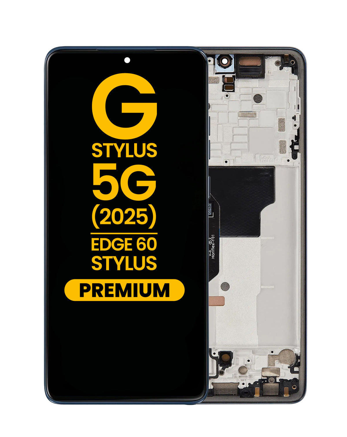 OLED Assembly with Frame for Motorola Moto G Stylus 5G (XT2517-3 / 2025) / Edge 60 Stylus (XT2517-4 / 2025) (PANTONE GIBALTAR SEA)(Premium)