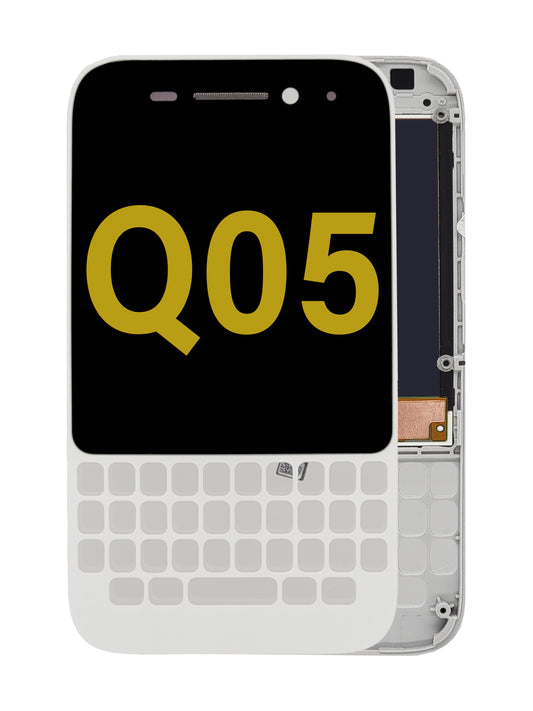 BB Q05 Screen Assembly (With The Frame) (Refurbished) (White)