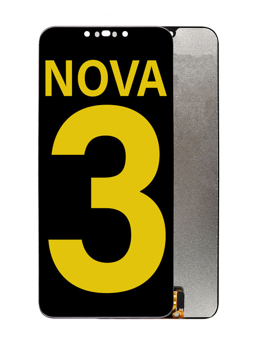 HW Nova 3 Screen Assembly (Without The Frame) (Refurbished) (Black)