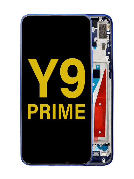 HW Y9 Prime Screen Assembly (With The Frame) (Refurbished) (Blue)