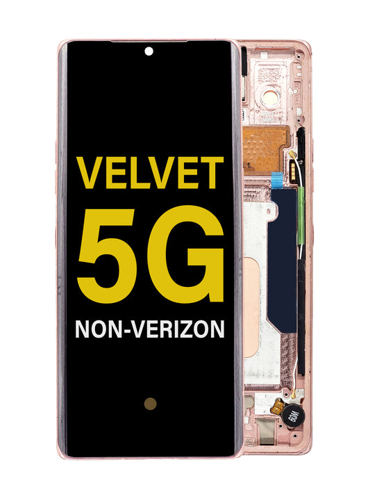 LGV Velvet 5G (Non-Verizon Version) Screen Assembly (With The Frame) (Refurbished) (Pink)