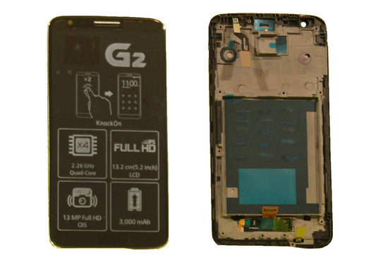 LGG G2 Screen Assembly (With The Frame) (Refurbished) (Black)