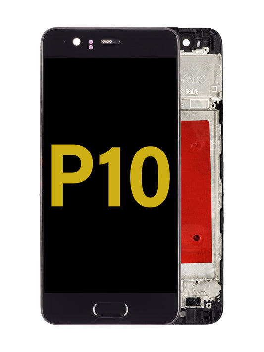 HW P10 Screen Assembly (With The Frame) (Refurbished) (Black)
