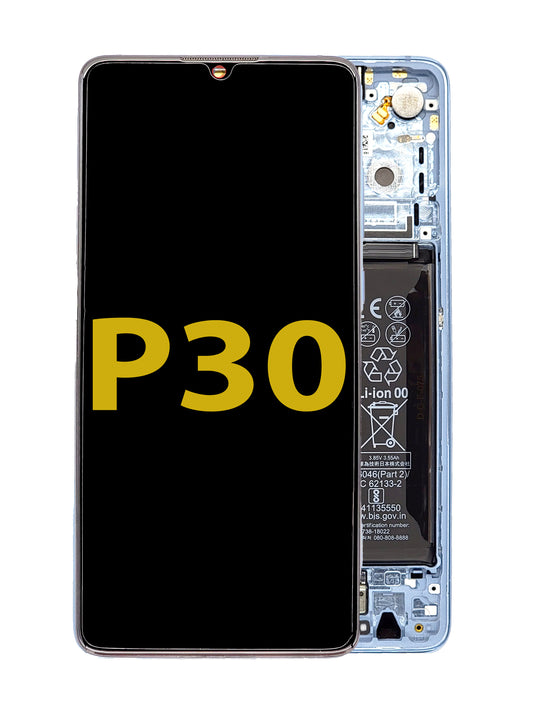 HW P30 Screen Assembly (With The Frame) (Service Pack) (Breathing Crystal)