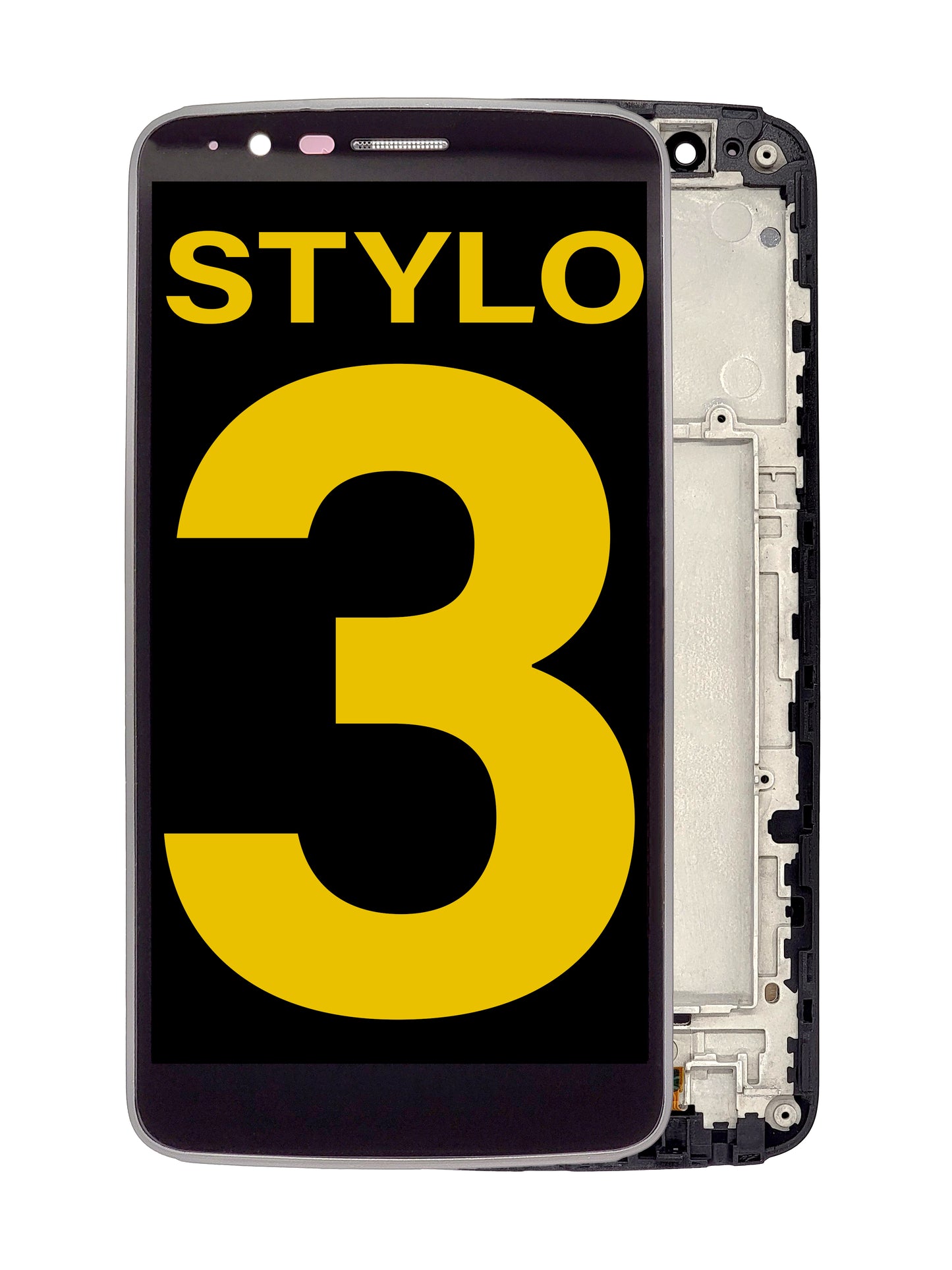 LGS Stylo 3 Screen Assembly (With The Frame) (Refurbished) (Black)
