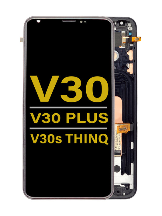 LGV V30 / V30 Plus / V30s ThinQ Screen Assembly (With The Frame) (Refurbished) (Black)