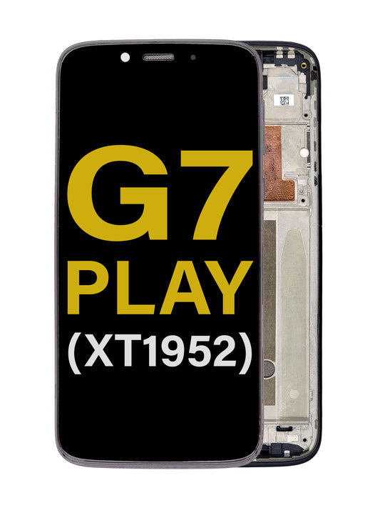 Moto G7 Play (XT1952) Screen Assembly (With The Frame) (Refurbished) (Black)