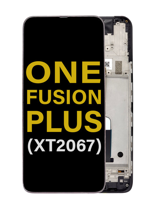 Moto One Fusion Plus (XT2067) Screen Assembly (With The Frame) (Refurbished) (Black)