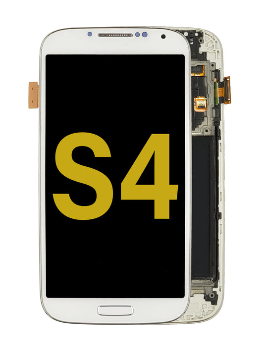 SGS S4 Screen Assembly (With The Frame) (Refurbished) (White)