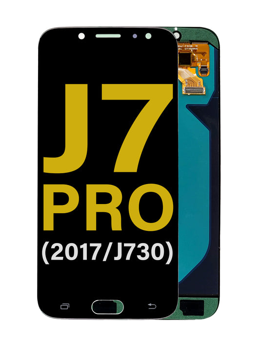 SGJ J7 Pro 2017 (J730) Screen Assembly (Without The Frame) (Refurbished) (Black)