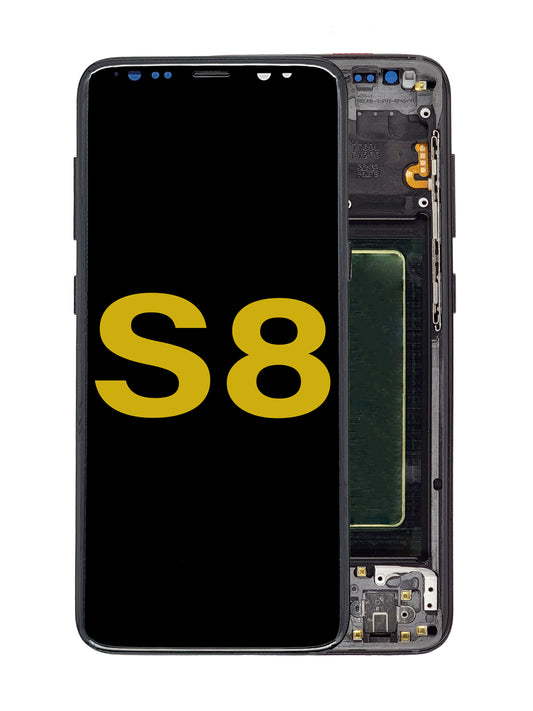SGS S8 Screen Assembly (With The Frame) (Refurbished) (Midnight Black)