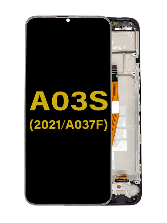 SGA A03s 2021 (A037F) Micro USB (Dual Sim) Screen Assembly (With The Frame) (Refurbished) (Black)