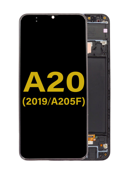 SGA A20 2019 (A205F) F Version Screen Assembly (With The Frame) (Refurbished) (Black)