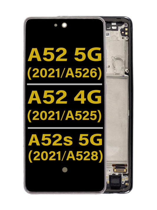 SGA A52 2021 5G (A526) / A52 2021 4G (A525) / A52s 2021 (A528) Screen Assembly (With The Frame) (Refurbished) (Awesome Black)