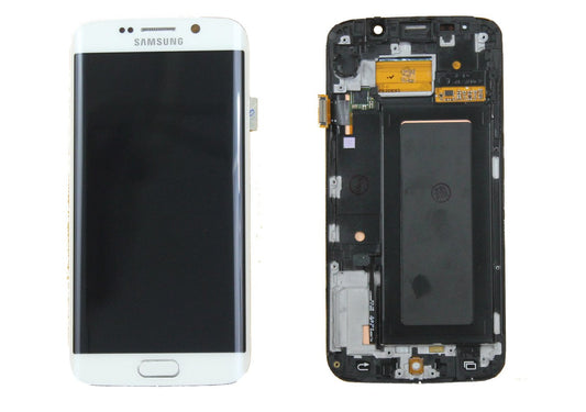 SGS S6 Edge Screen Assembly (With The Frame) (Refurbished) (White)